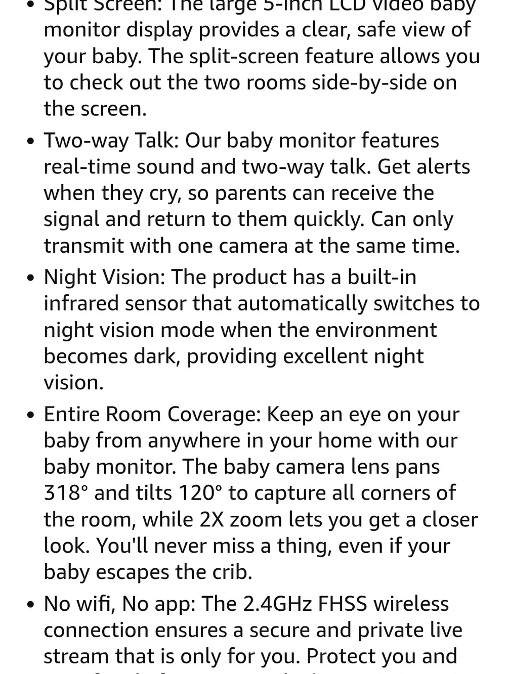 HelloBaby Baby Monitor with Dual Cameras - White